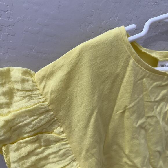 NWT Zara Yellow Ruffle Top - Picture 2 of 6